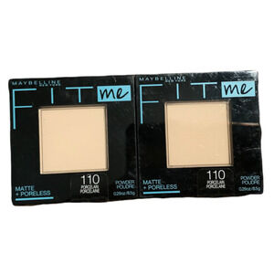 2 PACK Maybelline NY Fit Me Matte + Poreless Powder Makeup Porcelain 0.29 Oz